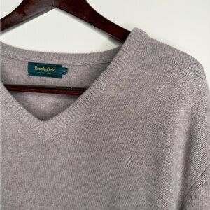 BROOKSFIELD Made In Italy Men’s Beige Wool V-neck Sweater. GG or XL.Quiet Luxury